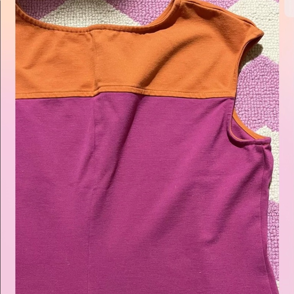 TALBOTS  Knee Length Pink & Orange Dress - Picture 6 of 9